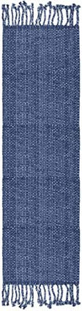 100% Cotton Table Runner for Dining Room Tables Rectangle Two Tone Woven Fabric 72" x 13" Soft Durable Table Runner, Dark Blue - (Pack of 1)