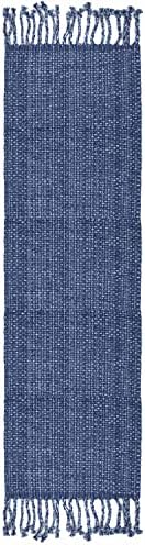 100% Cotton Table Runner for Dining Room Tables Rectangle Two Tone Woven Fabric 72" x 13" Soft Durable Table Runner, Dark Blue - (Pack of 1)