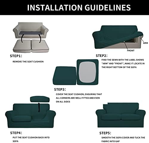 Easy-Going Stretch Oversized Loveseat Couch Cover for 2 Cushion Washable