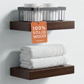 Homeforia 12 Inch Floating Shelves, High-End Solid Pine Wood, Set of 4