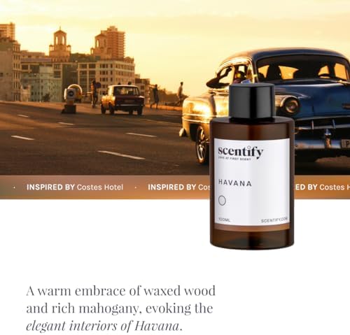 Scentify Havana Aroma Oil Refill for Diffusers, 100ml / 3.38 fl oz