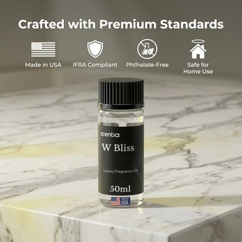 W Bliss Scent Diffuser Oil, Bergamot Lemongrass Jasmine Blend, 50 mL