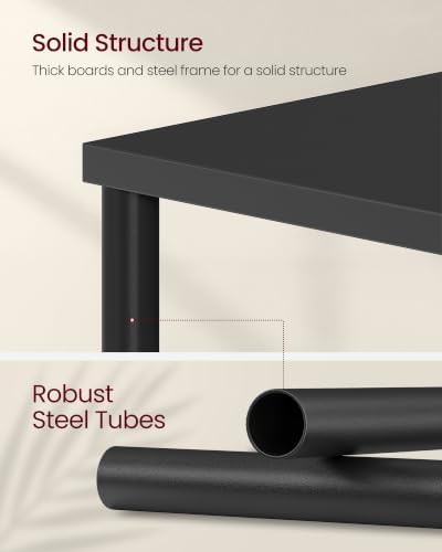 VASAGLE Side Table with Charging Station, 3-Tier Small Tall End Table