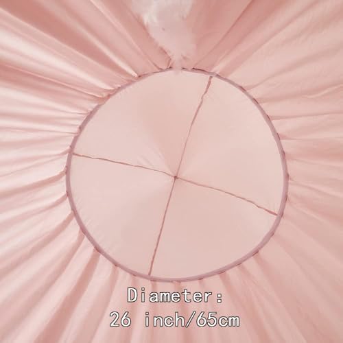 Bed Canopy for Kids, Round Dome Kids Mosquito Net Indoor Outdoor Castle Hanging House Decoration Reading Nook Kids Playing Home Decoration(Beige Pink)