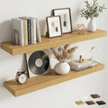 40 Inch Floating Shelves for Wall, 8"D Wood Storage Shelves, Oak Finish