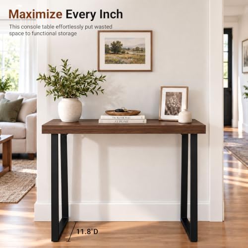 SLEEPING LAMB 36 Inch Small Entryway Table,Walnut Console Table for Hallway