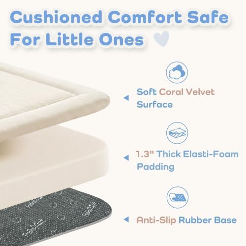 1.3" Thick Baby Play Mat for Floor,39x59 Memory Foam Tummy Time Mat