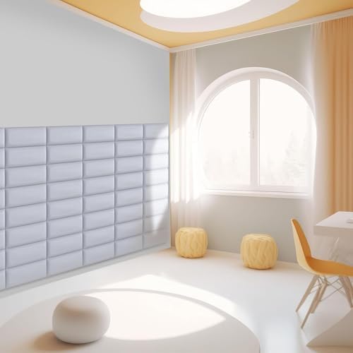 Elvone Upholstered Peel and Stick Headboard Panels, Grey, 4 Pack