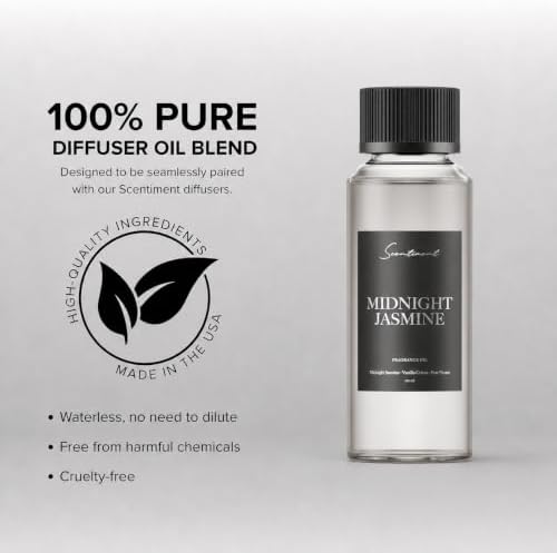 Scentiment Midnight Jasmine Diffuser Oil - Hotel Scent - 4.06 fl oz(120 mL)