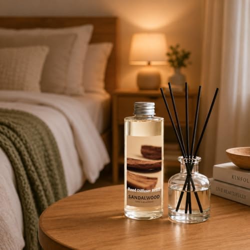 STRN Reed Diffuser Oil Refill, Sandalwood Scented Diffuser 6.8 Fl Oz