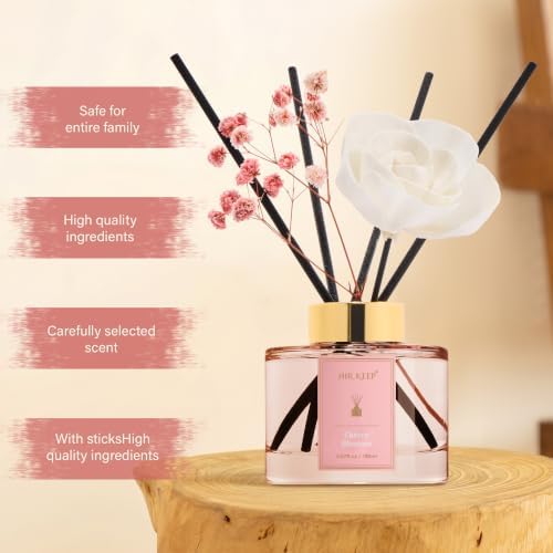 Airkeep Flower Reed Diffuser Set, Cherry Blossom Diffuser Set, 5.07 Fl.oz (150ml), Home Fragrance, Bathroom, Bedroom & Home Décor, Air Freshener