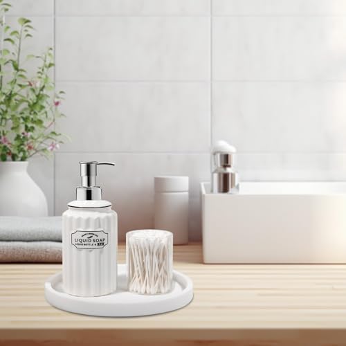 Silicone Bathroom Tray Coffee Table Decor Perfume Organizer, 8" White