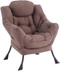 LITA Lazy Chair, Comfy Accent Reading Chair, Dark Brown