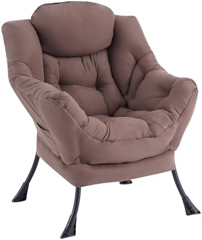 LITA Lazy Chair, Comfy Accent Reading Chair, Dark Brown