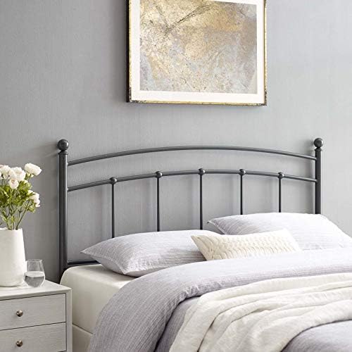 Modway Abigail Twin Metal Headboard in Gray