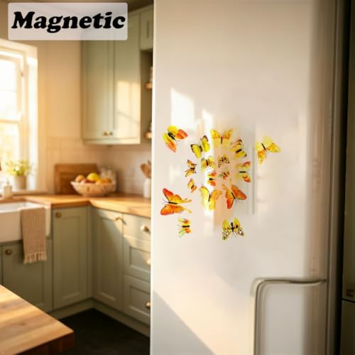 OPSEAM 3D Butterfly Wall Decor Butterfly Decorations Stickers with Magnets