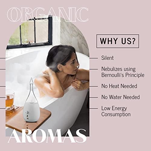 Raindrop 3.0 Nebulizing Diffuser for Essential Oil/Aromatherapy by Organic Aromas with Touch Sensor and MagConnect-Style Electrical Cord and Adapter. (White)