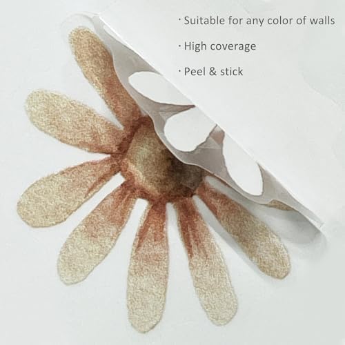 Boho Daisy Flower Wall Decals for Playroom, Peel and Stick
