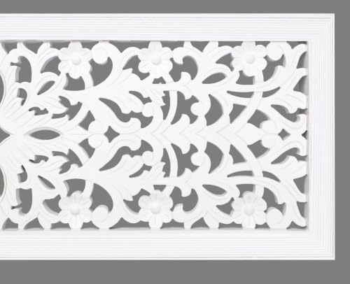 COTTON CRAFT Solid Wood Sturdy Queen Headboard - Rustic White
