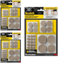 Scotch Felt Pads, Round, Assorted Sizes, Beige, 3 Pack (486 Pieces)