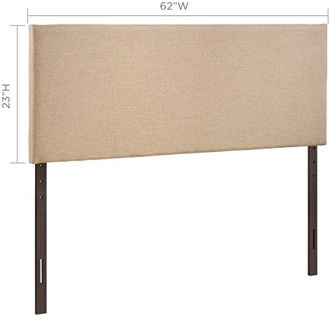 Modway Region Linen Fabric Upholstered Queen Headboard in Café