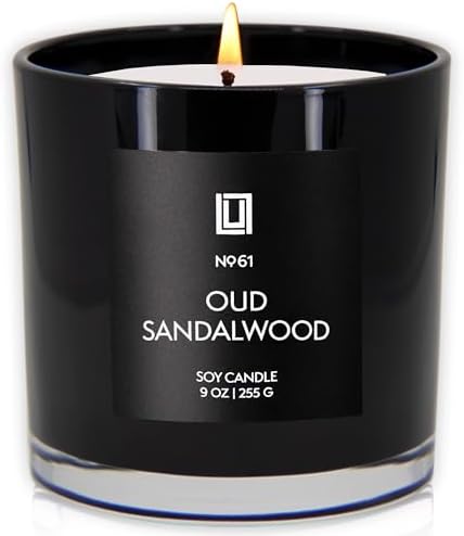 Lulu Candles Oud Sandalwood Scented Soy Jar Candle, 9 Oz.