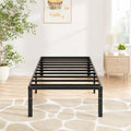 VINGLI 14 Inch Twin Bed Frame, Heavy Duty Metal Platform, No Box Spring Needed, Sturdy Steel Slat Support, Easy Assembly, Noise-Free, 12.4 Inch Underbed Storage,Black
