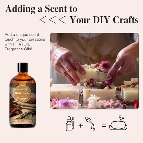 PHATOIL White Santal Fragrance Oil for Diffuser Aromatherapy 3.38FL.OZ