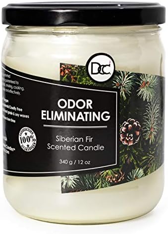 Siberian Fir Odor Eliminating Highly Fragranced Candle - Eliminates 95% of Pet, Smoke, Food, and Other Smells Quickly - Up to 80 Hour Burn time - 12 Ounce Premium Soy Blend