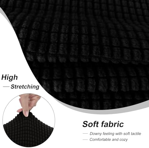 2 Pieces Stretch Chair Cover For Sofa Slipcover, 1 Seat, Black