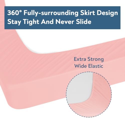 Twin Fitted Sheet Only for Girl, Bed Sheet with Deep Pocket to 14 Inch Pink