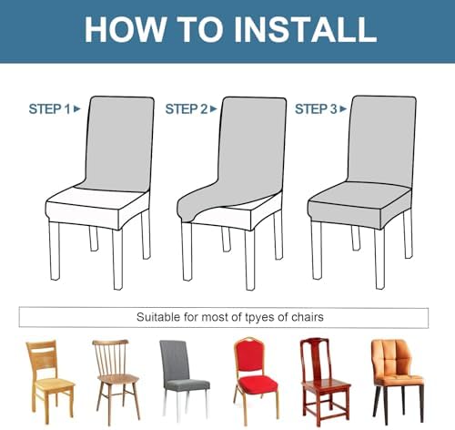 Genina Waterproof Dining Chair Covers Set of 6 Parsons Chair Slipcovers