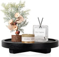 Round Decorative Tray Farmhouse Kitchen Decor Soap Dish, 8" Black