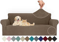 JIVINER Stretch Oversized Sofa Covers 1 Piece 4 Seater Couch Covers Jacquard Universal Sofa Slipcovers for Extra Large Funiture Protector for Kids, Pets (Brown, XL Sofa)