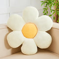 Kcvvcr White Yellow Flower Pillow, 19.6" Cute Flower Shaped Floor Pillow, Aesthetic Floral Plush Daisy Decorative Throw Pillows for Bed Sofa Couch