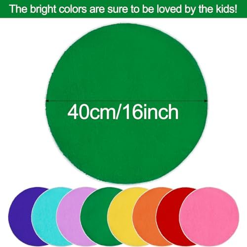 8 PCS Kids Carpet Circle Seats 16" Colorful Non-Slip Round Floor Cushions