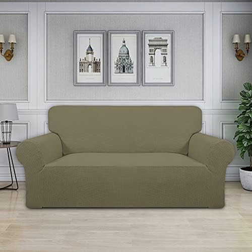 Easy-Going Stretch Oversized Loveseat Couch Covers Washable Khaki