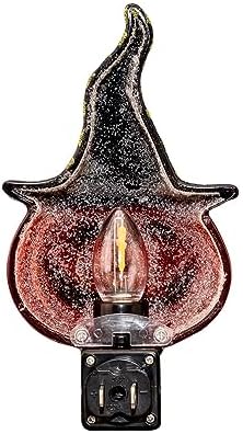 Novelty Lights LED Pumpkin in Witch Hat Halloween Plug in Night Light