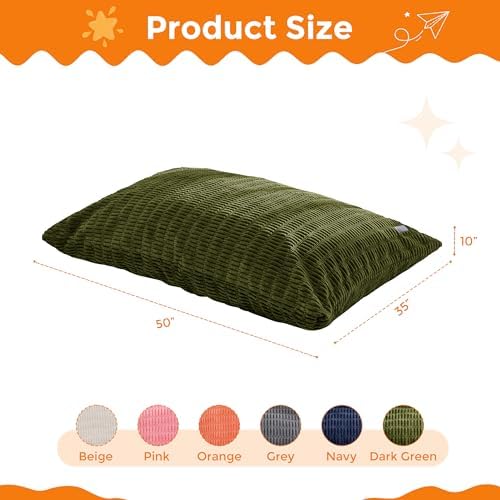 MAXYOYO Kids Bean Bag Chair, 3 in 1 Convertible Bean Bag Sofa with Removable Cover for Children, Soft Floor Lounger with Supportive Shredded Foam Filling, Floor Cushion Chair for Living Room, Playroom