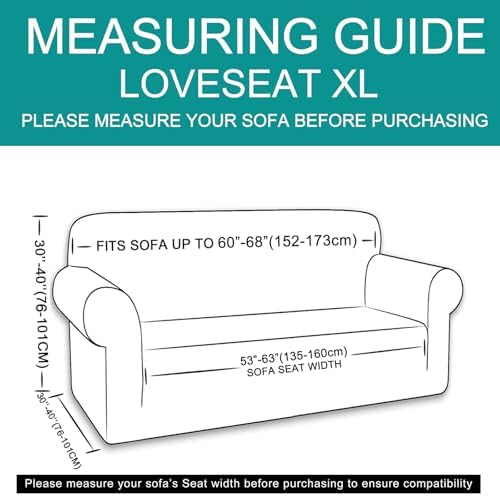 U-NICE HOME Oversized Stretch Loveseat Couch Cover, Bronze Green