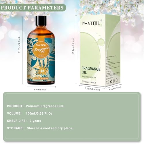 PHATOIL Mandarin Fragrance Oil for Diffuser Aromatherapy 3.38FL.OZ