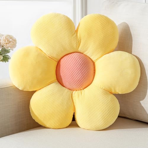 Flower Pillow,15.75" Daisy Pillow Yellow Decorative Pillows