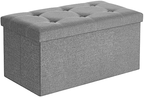 SONGMICS Ottoman Storage Bench, 21 Gal. Folding Chest, Holds 660 lb