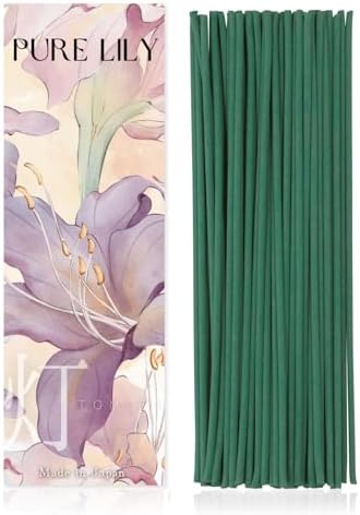 Pure Lily Luxury Japanese Incense Sticks 60sticks Bergamot Vanilla Jasmine Coreless Low Smoke Natural Charcoal Free Non Toxic Aromatherapy Meditation Calming Stress Relief Relaxation Yoga TOMORI