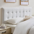 Linen Stitched Tufted Queen Headboard, Adjustable Height 37.2-46 in, White