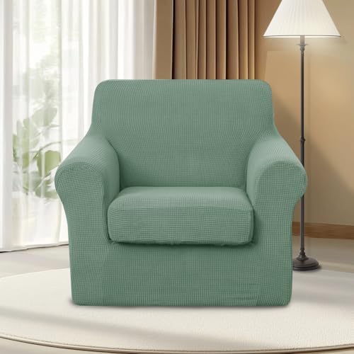 U-NICE HOME 2 Pieces Chair Covers Stretch Chair Slipcover, Olive Green