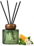 Dawn Camellia Grove Amalfi Lemon & Mint Reed Diffuser, 5.9 Fl Oz – Fresh Citrus Home Fragrance for Up to 90 Days - Reusable, Refillable Glass Holder - Includes 4 Natural Reed Sticks - Flame Free