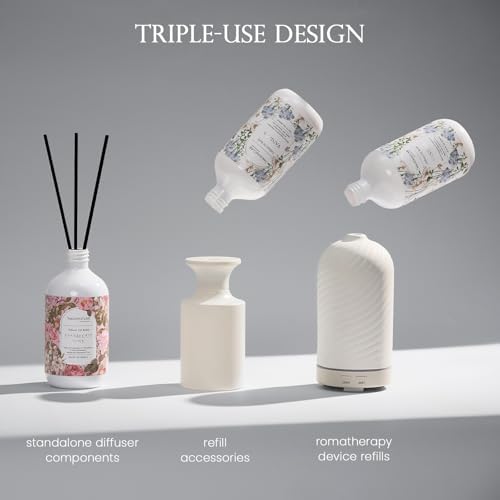 M&SENSE Reed Diffuser Set, Jasmine Garland, 17oz Natural Essential Oil