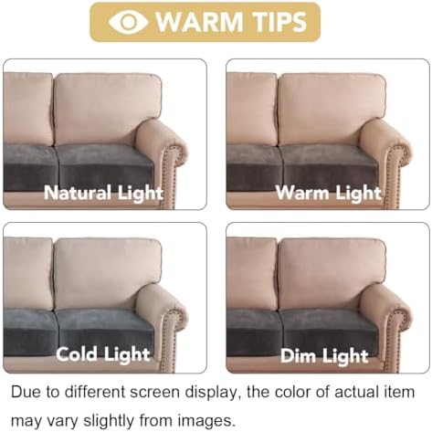 H.VERSAILTEX Velvet Stretch Couch Cushion Cover Plush Cushion Slipcover for Chair Loveseat Sofa Cushion Furniture Protector Seat Cushion Sofa Cover (3 Piece Sofa Cushion Covers, Grey)