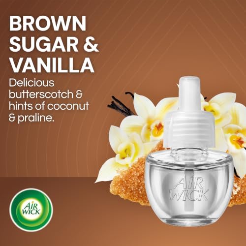 Air Wick Plug-In Scented Oil Refills, Brown Sugar and Vanilla, 6 Count